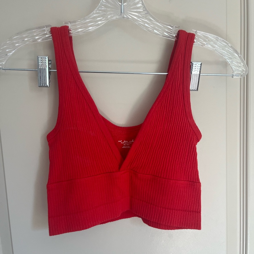 COPY - Urban Outfitters Red Ribbed Lounge Bralette Cropped Tank - Out From Under